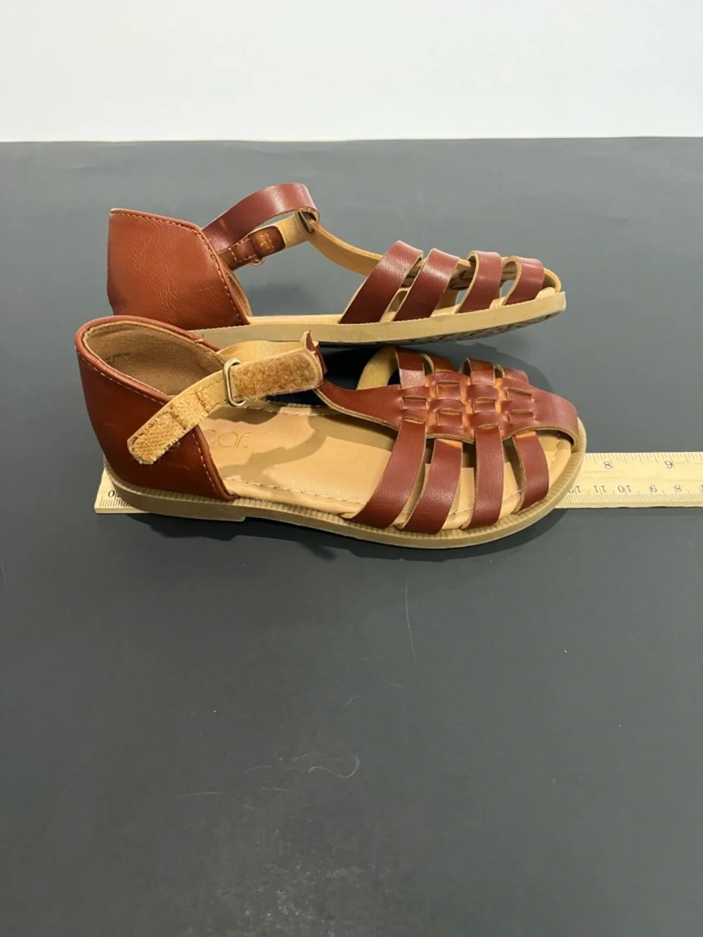 Sugar Brown Classic Fisherman Adjustable Strap Closed Toes Little Girls Sandals